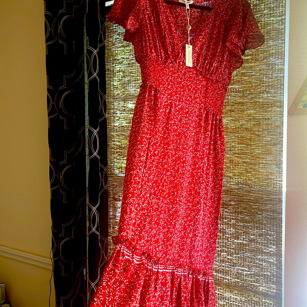 Brand New Medium Max Studio Red Floral Dress